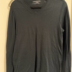 John Varvatos Charcoal V-Neck Sweater